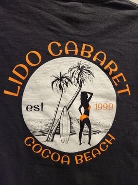 Lido Cabaret Cocoa Beach Strip Club Graphic Tee - Black with Orange